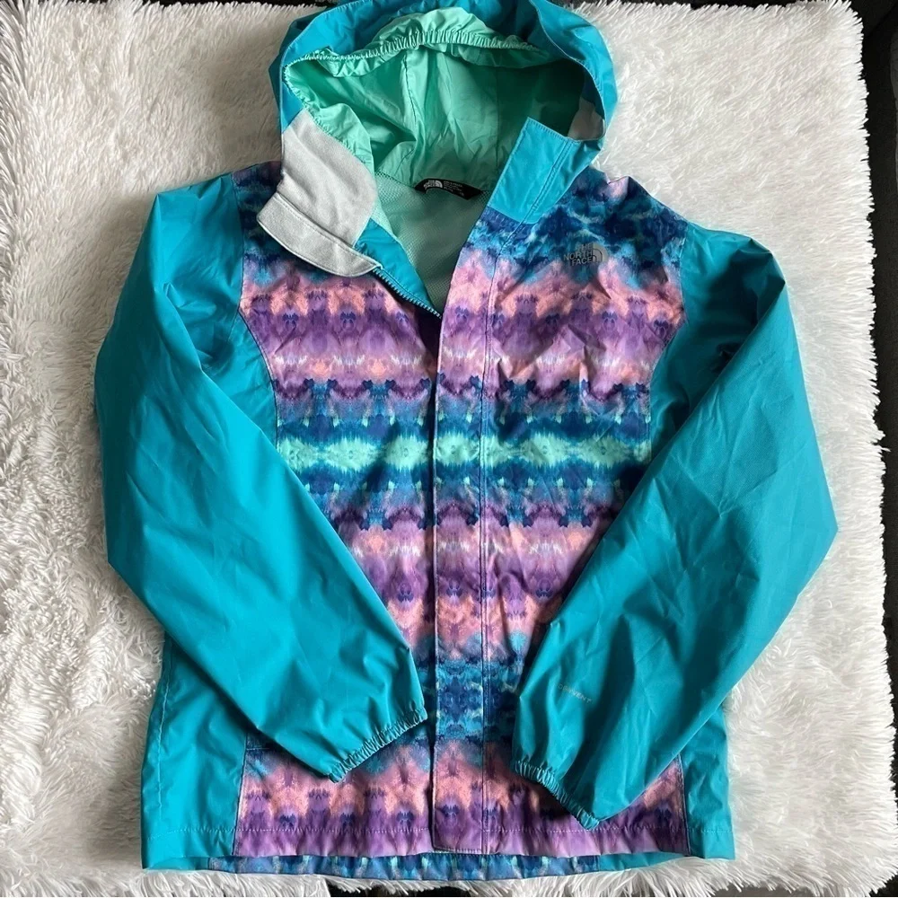 North Face | Girls XL‎ Dry Vent Purple/Teal Lightweight Hooded Jacket